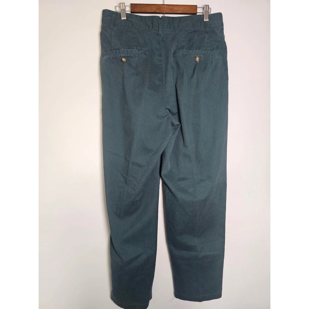 Vintage Original Morganwear Casuals Pleated Trousers Mens 34 Forest Green Chinos
